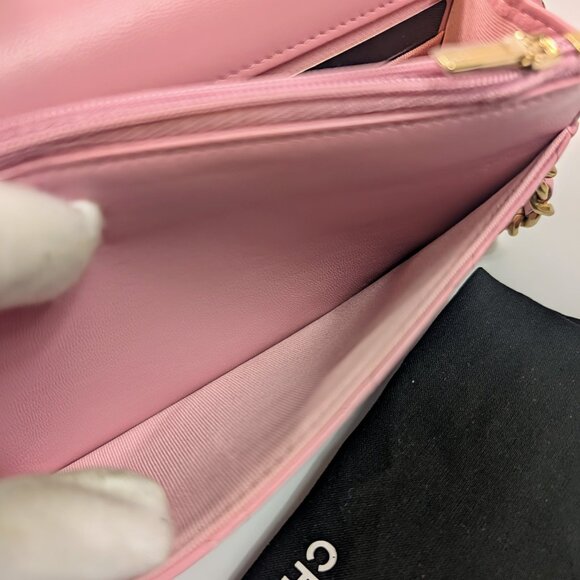 Chanel Classic Pink Wallet on Chain (WOC) Quilted Lambskin with Tonal Chain - Picture 10 of 14
